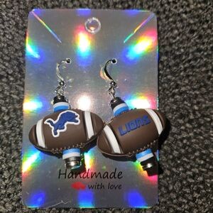 Brown Football Earrings
